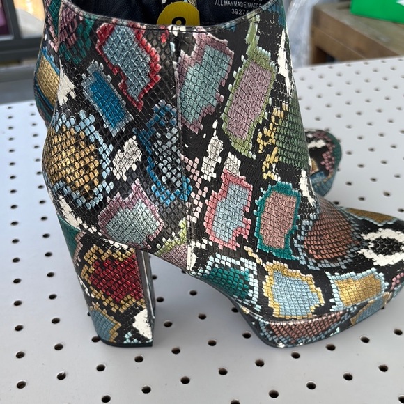 Multicolor Snake Print Ankle Boots - Picture 1 of 5